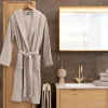 Bademantel Dune mit Kapuze | kiesel