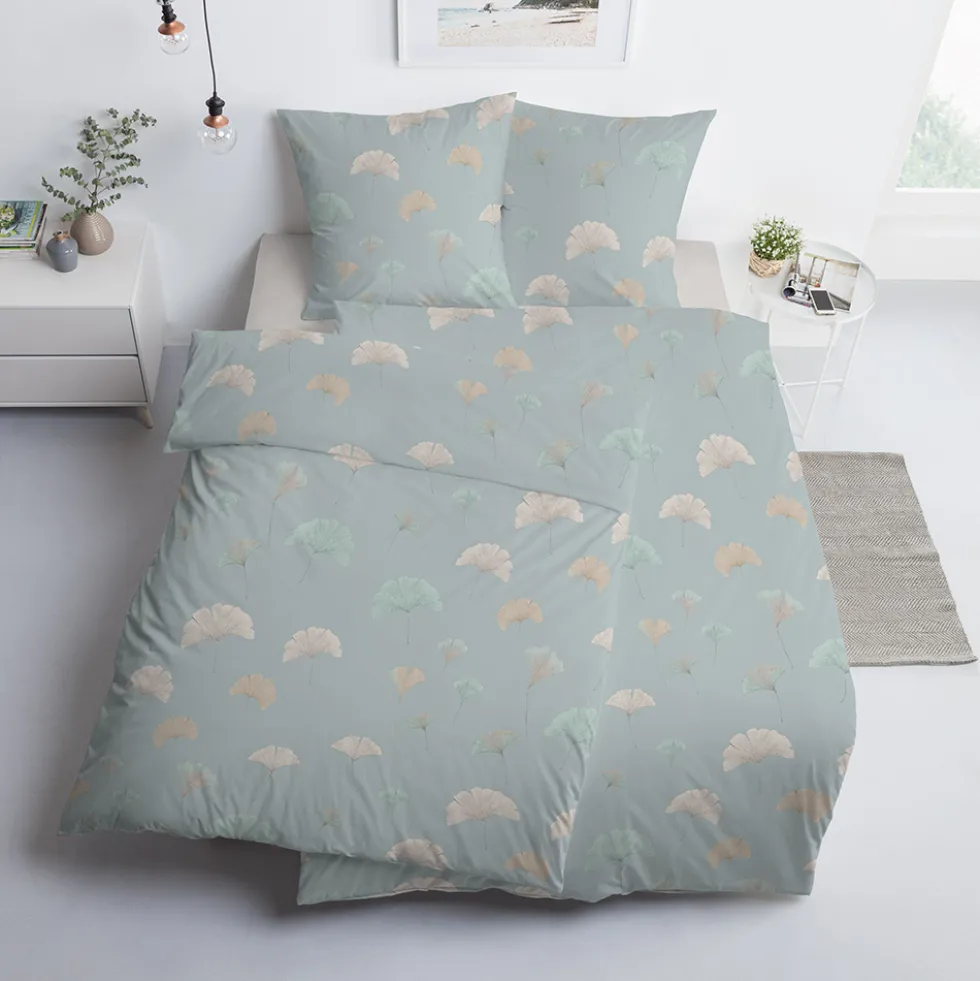 Bettwäsche Ginko | eisblau