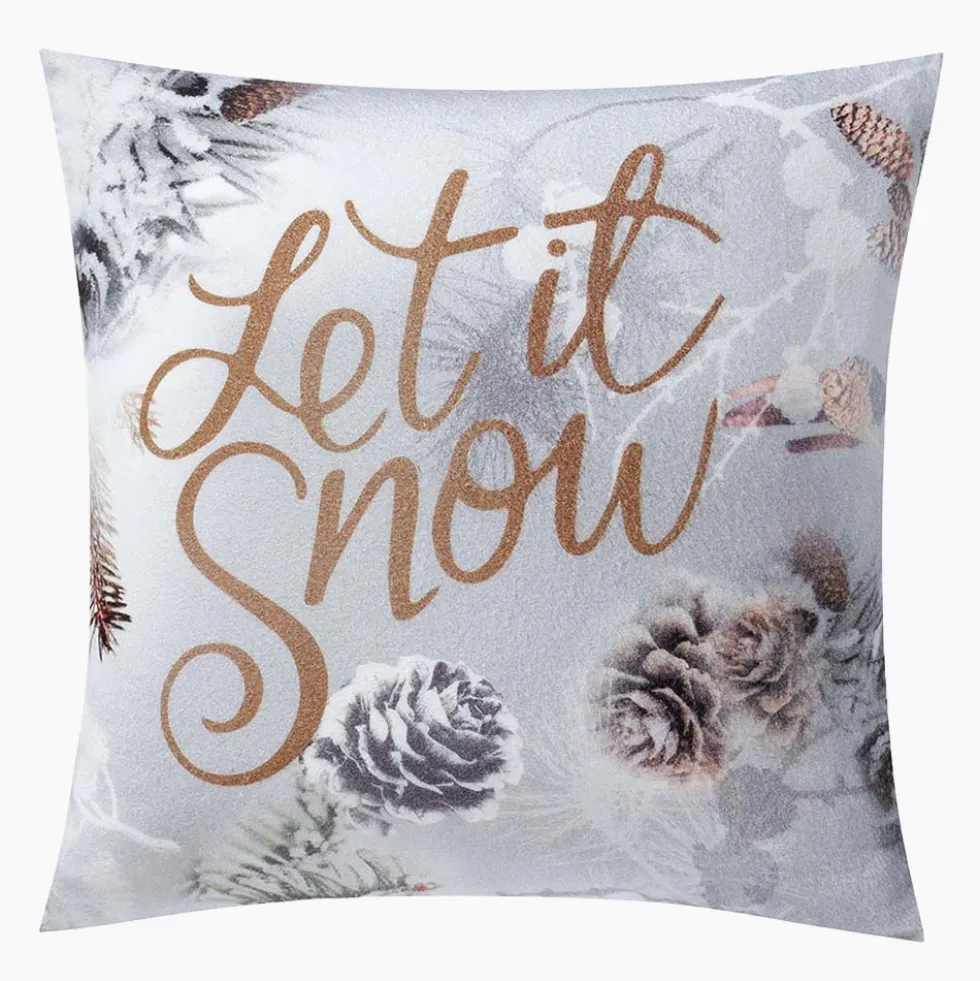 Dekokissenbezug Let it Snow | silber