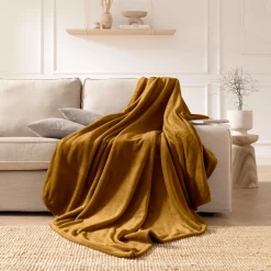 Kuscheldecke Polarflausch | senfgelb