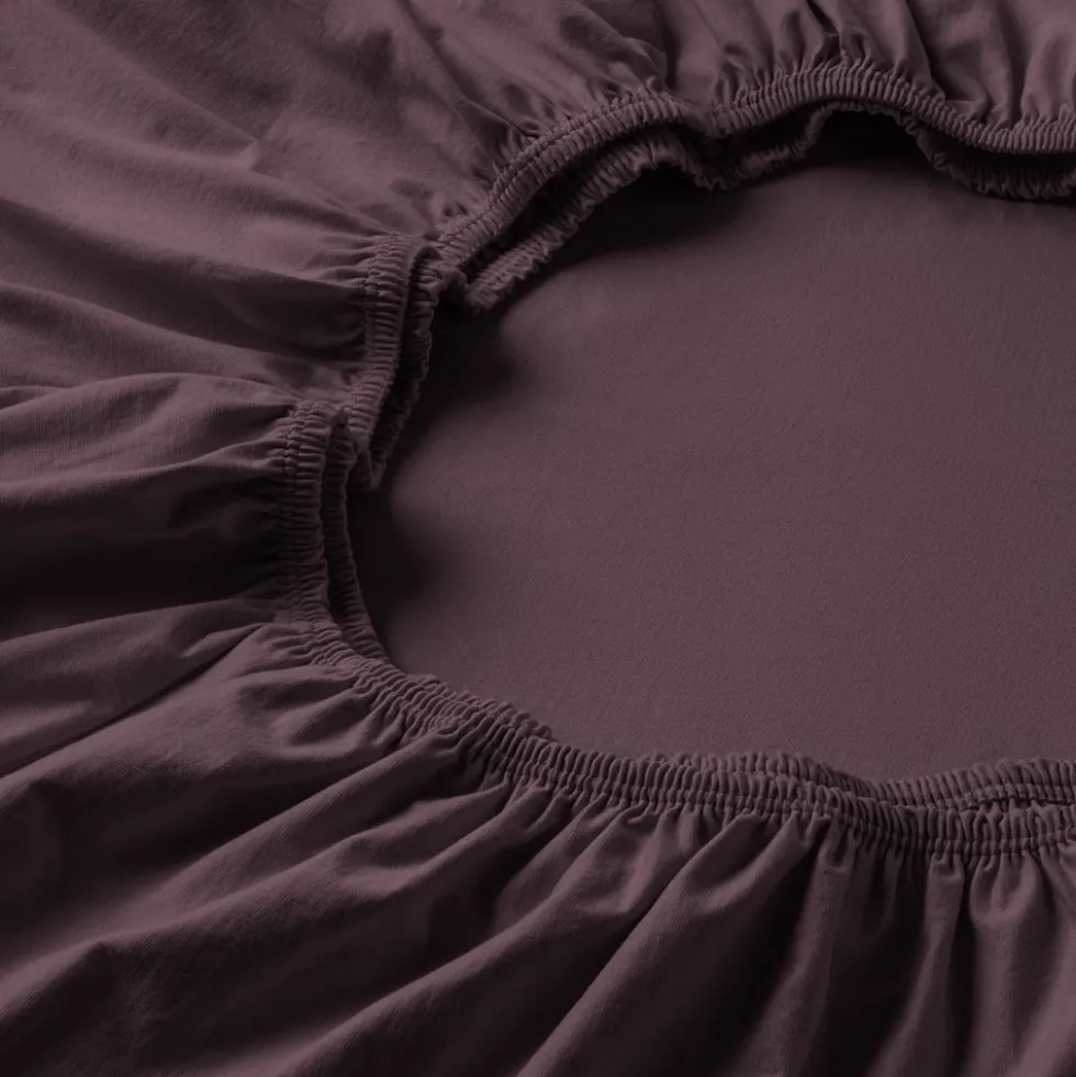 Spannbetttuch Feinjersey | aubergine