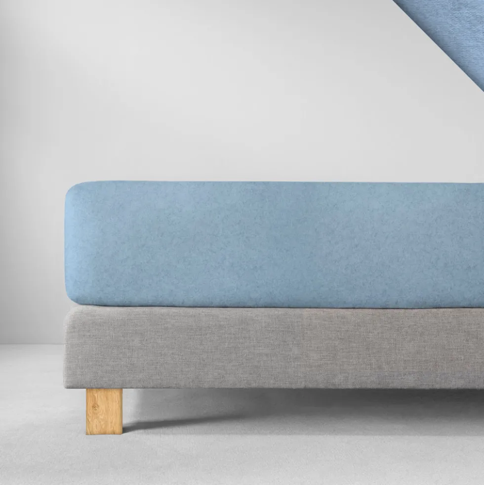Spannbetttuch Samt-Velours | hellblau