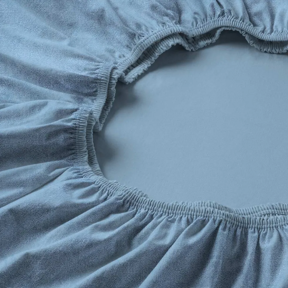 Spannbetttuch Samt-Velours | hellblau