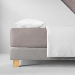 Spannbetttuch Samt-Velours | kiesel